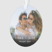 Modern Simple Elegant Engagement Photo Keepsake Ornament (voorkant)
