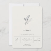 Modern Simple Elegant Lily Linen Vrijgezellenfeest Kaart (Voorkant)