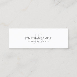 Modern Simple Elegant Monogram Plain Trendy Mini Visitekaartje