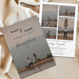 Modern Simple Elegant Photo Wedding Kaart