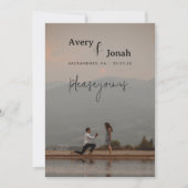 Modern Simple Elegant Photo Wedding Kaart (Voorkant)