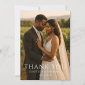 Modern Simple Elegant Photo Wedding Thank You Bedankkaart (Voorkant)
