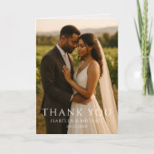 Modern Simple Elegant Photo Wedding Thank You Bedankkaart (Voorkant)