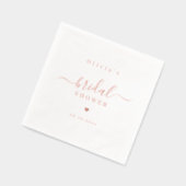 Modern simple elegant script bridal shower party folie servetten (Links)