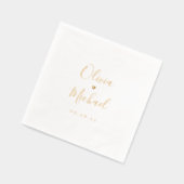Modern simple elegant script couples names wedding folie servetten (Links)