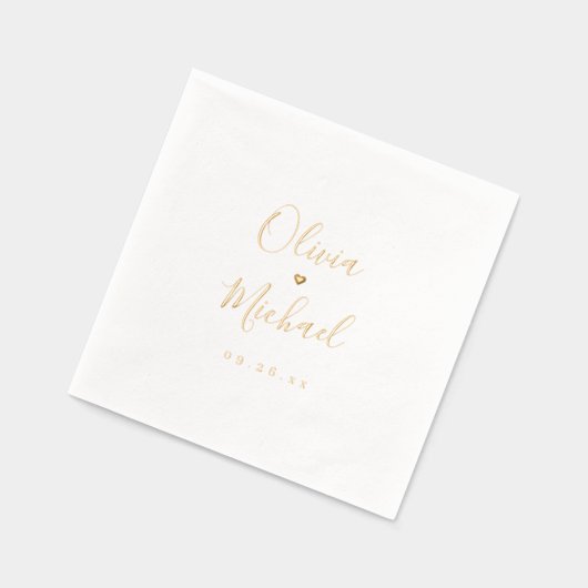 Modern simple elegant script couples names wedding folie servetten (Links)