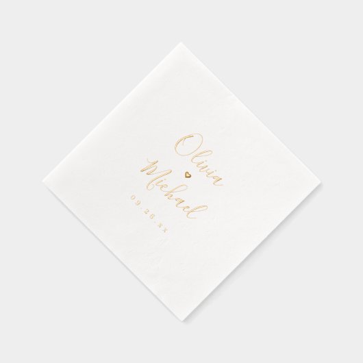 Modern simple elegant script couples names wedding folie servetten (Rechts)