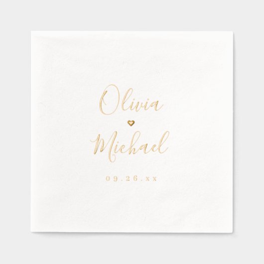 Modern simple elegant script couples names wedding folie servetten (Voorkant)