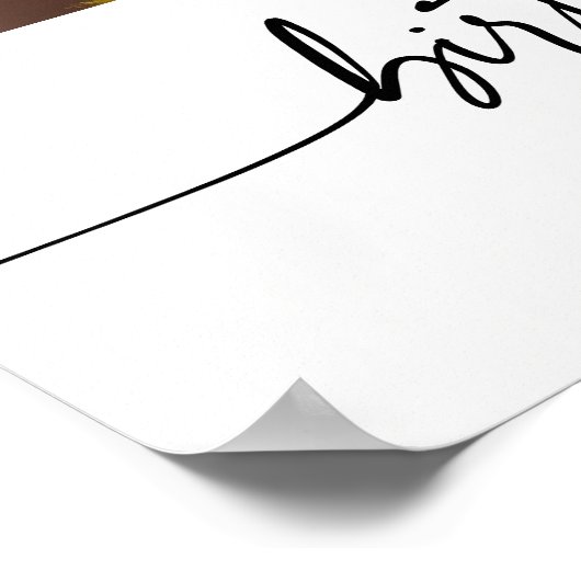 Modern Simple Elegant Script Wedding Photo Sign Poster (Hoek)