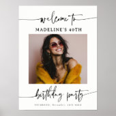 Modern Simple Elegant Script Wedding Photo Sign Poster (Voorkant)