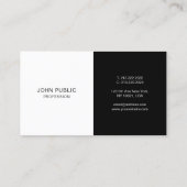 Modern Simple Elegant Template Black And White Visitekaartje (Achterkant)