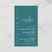 Modern Simple-Emerald Green-Save the Date- Visitekaartje (Voorkant)
