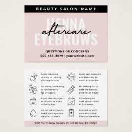 Modern Simple Eyebrow Tint Henna Brows Aftercare Visitekaartje