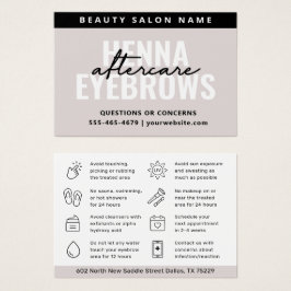 Modern Simple Eyebrow Tint Henna Brows Aftercare Visitekaartje