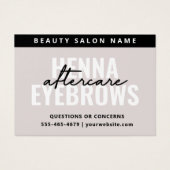 Modern Simple Eyebrow Tint Henna Brows Aftercare Visitekaartje (Voorkant)
