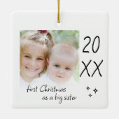 Modern Simple First Christmas As Big Sister Photo Keramisch Ornament (Achterkant)