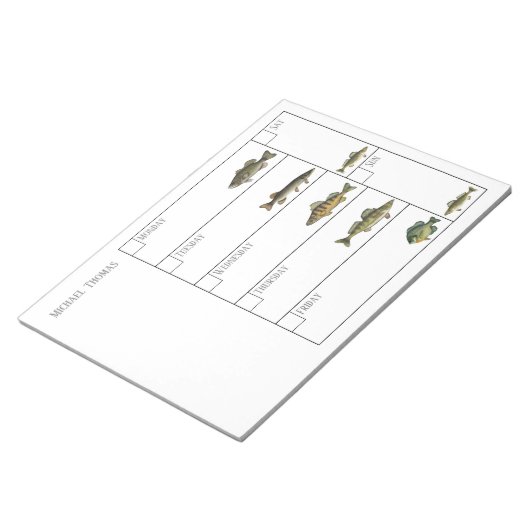 Modern Simple Fisherman Fish Weekly Calendar Notitieblok (Schuin)