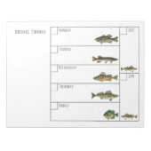 Modern Simple Fisherman Fish Weekly Calendar Notitieblok (Voorkant)
