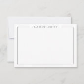 Modern Simple Floral Name Flat Note Card Notitiekaartje (Voorkant)