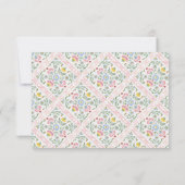 Modern Simple Floral Name Flat Note Card Notitiekaartje (Achterkant)