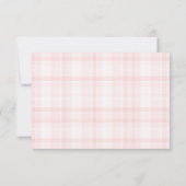 Modern Simple Floral Pink Plaid Flat Note Card Notitiekaartje (Achterkant)