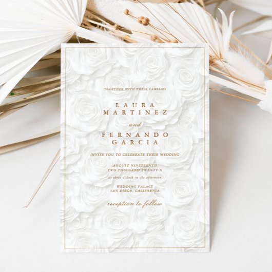 Modern Simple Floral Wedding  Kaart