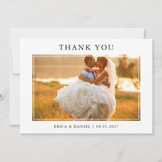 Modern Simple Framed Photo Wedding Landscape (Voorkant)