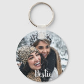 Modern Simple Friend Photo Bestie Sleutelhanger (Voorkant)