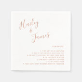 Modern Simple Fun Facts Roos Gold Wedding Servet (Voorkant)