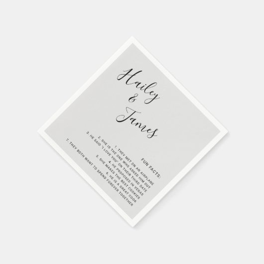 Modern Simple Fun Feit Grey Silver Wedding Servet (Hoek)