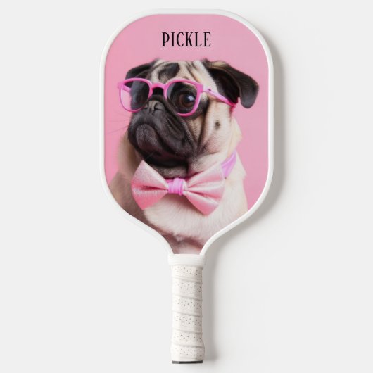 Modern Simple Funny Dog Pet Photo Pickleball Paddle (Voorkant)