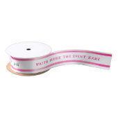 Modern Simple Girly White Pink Stripe Typography Satijnen Lint (Spoel)