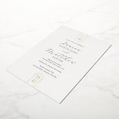 Modern Simple Gold Foil Monogram Weddenschap Folie Uitnodiging (Gedraaid)