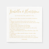Modern Simple Gold Fun Facts Wedding Napkins Servet (Voorkant)