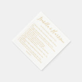 Modern Simple Gold Fun Facts Wedding Napkins Servet (Hoek)