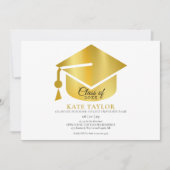 Modern Simple Gold Graduation Party Kaart (Voorkant)