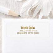 Modern Simple Gold op White Wedding Return-adres Etiket (Insitu)