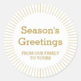 Modern Simple Gold Personalized Envelope Seal Ronde Sticker