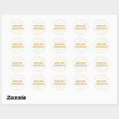 Modern Simple Gold Personalized Envelope Seal Ronde Sticker (Vel)