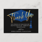 Modern Simple Golden Navy Afstuderen PHOTO Bedankkaart (Voorkant)