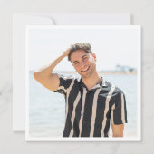 Modern Simple Golden Navy Afstuderen PHOTO Bedankkaart (Achterkant)