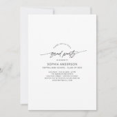 Modern Simple Grad Party Calligraphy Script Photo Kaart (Voorkant)