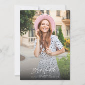 Modern Simple Grad Party Calligraphy Script Photo Kaart (Achterkant)