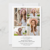Modern Simple Graduate 4 Photo Collage Graduation  Aankondiging (Achterkant)