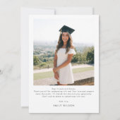 Modern Simple Graduate Two Photo Graduation Bedankkaart (Achterkant)