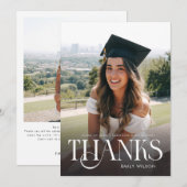 Modern Simple Graduate Two Photo Graduation Bedankkaart (Voorkant / Achterkant)