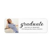 Modern Simple Graduation Photo Address Label (Voorkant)