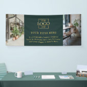 Modern Simple Green Custom Business Logo & Photo Spandoek (Beurs)