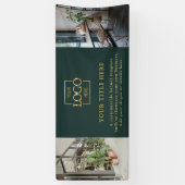 Modern Simple Green Custom Business Logo & Photo Spandoek (Verticaal)