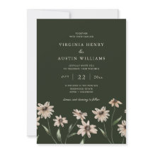 Modern Simple Green Floral Wedding